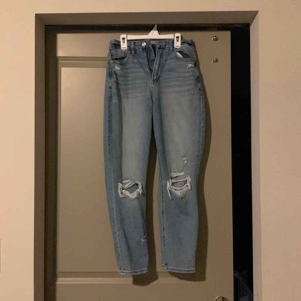 AE stretch curve mom jeans